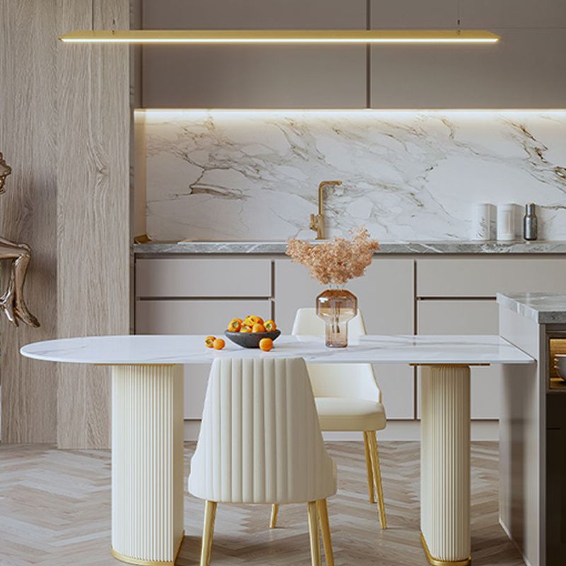 Slate and Metal Table Glam Style Simple Restaurant Freeform Dining Table