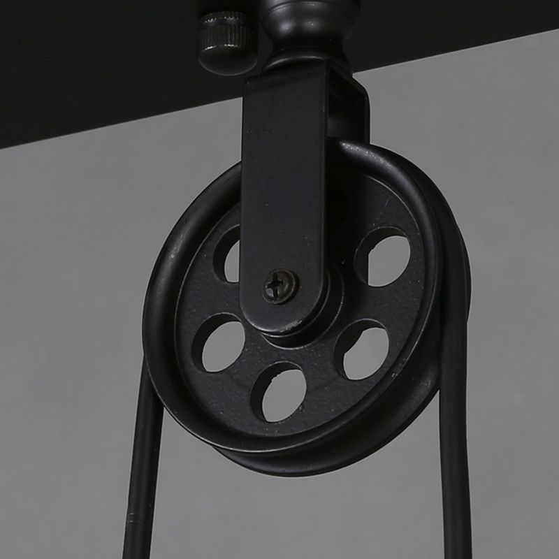 Cone Island Chandelier Industrial Kitchen Island Lighting Metal 3 Light Chandelier in Black