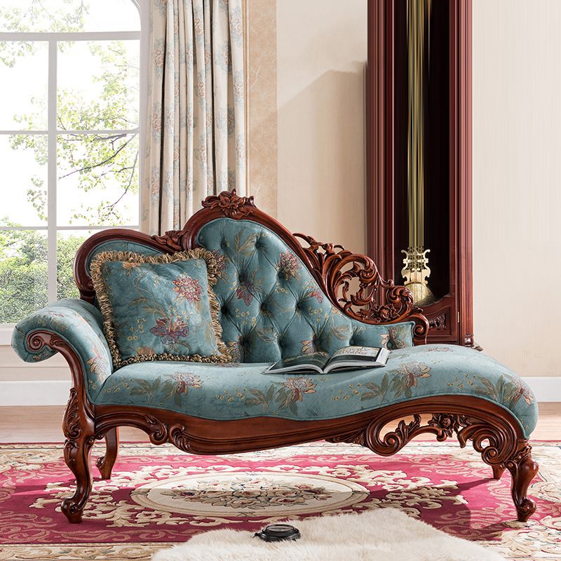 Traditional One Armed Chaise Rolled Arms with Legs for Living Room