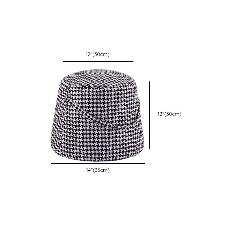 Solid Color Fabric Standard Stool Modern Style Simple Round Stool