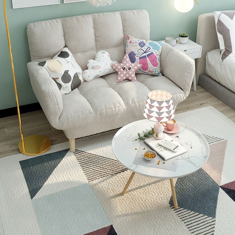 Modernistic Living Room Cotton Blend Sofa Biscuit Back Seating