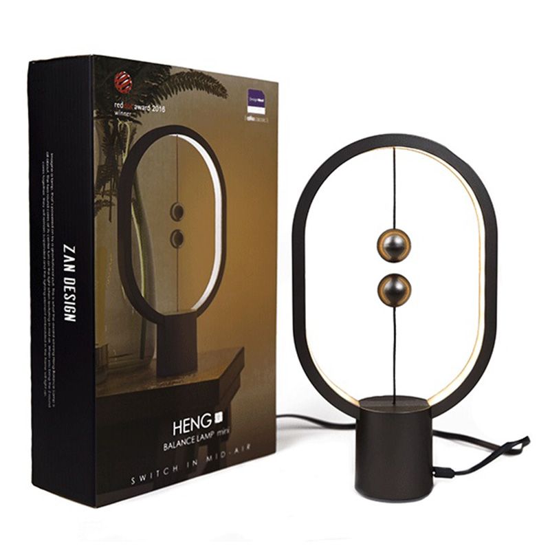 Circle LED Table Light Modern Minimalist Style Table Lamp with Plastic Shade for Living Room