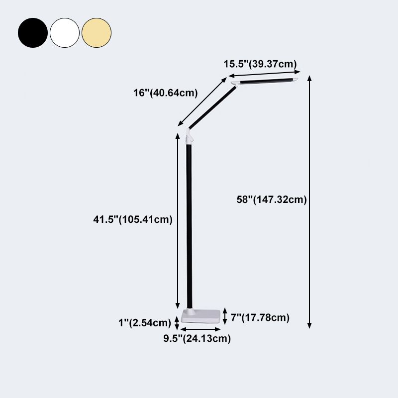 Contemporary Linear Floor Lamp Metal 1 Light LED Floor Light for Living Room