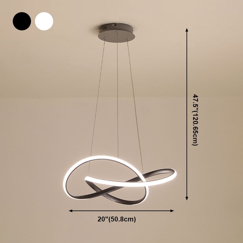 Modern Style Spiral Shape Pendant Chandelier Metal 1 Light Chandelier Light