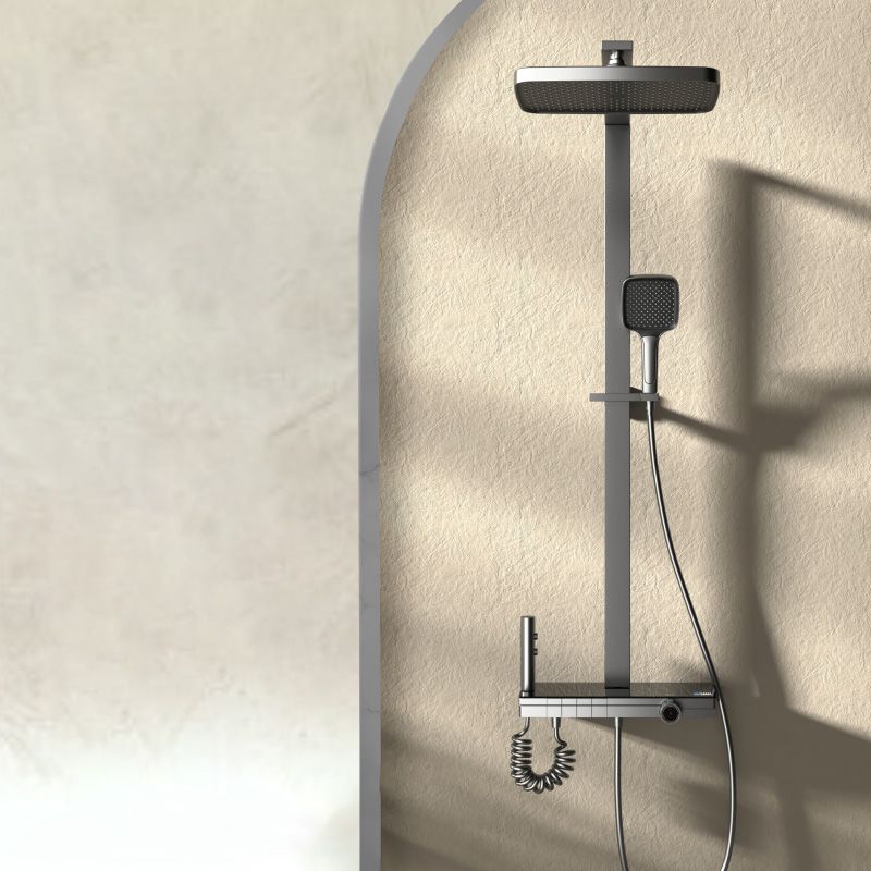 Modern Style Shower System Spot Resist Copper Wall Mounted Rectangle Shower System