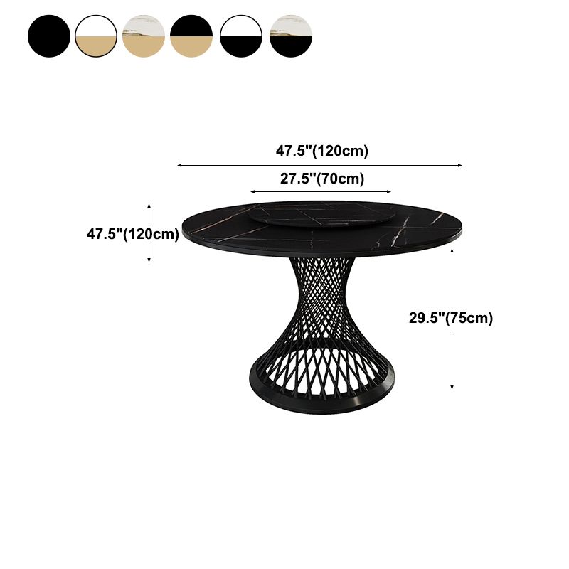 Traditional Luxury Round Stone Dining Table Pedestal Casual Dining Table