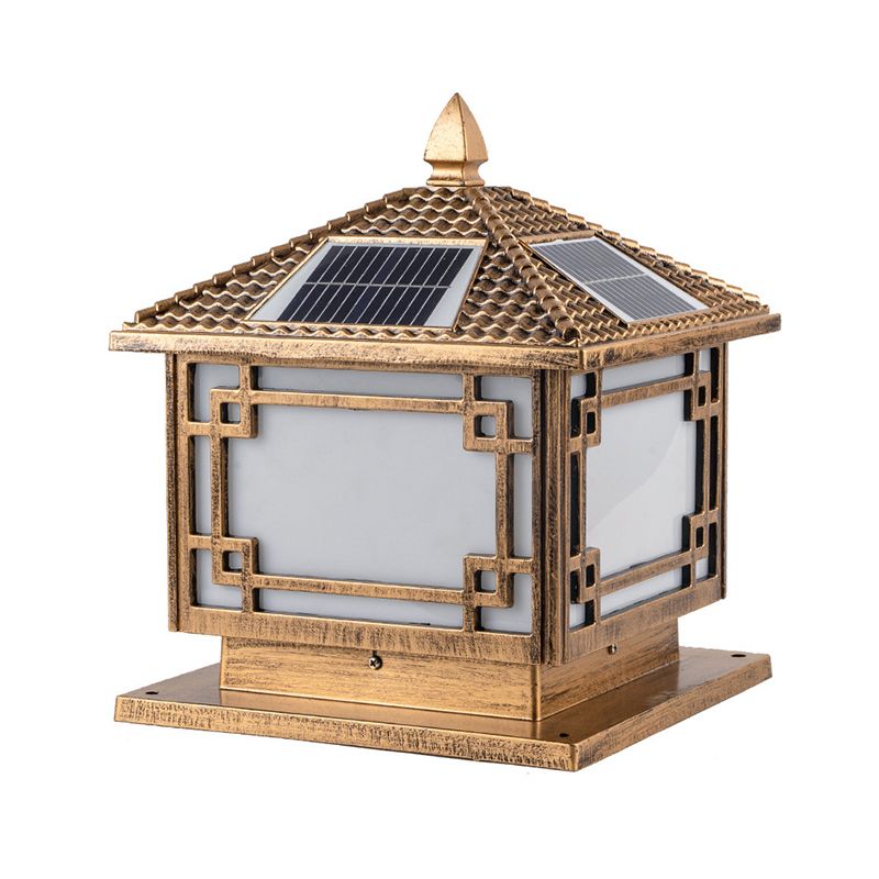Minimalist Style LED Solar Lighting Fixture with Acrylic Shade for Garden