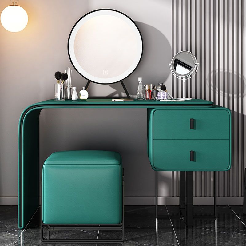 20.47" Wide Make-up Vanity with 2 Storage Drawers Faux Leather Dresser