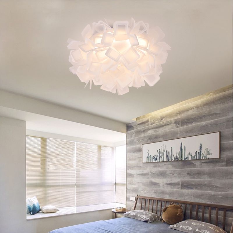 Plafonnier sinueux Art déco avec abat-jour en acrylique, éclairage encastré pour chambre à coucher