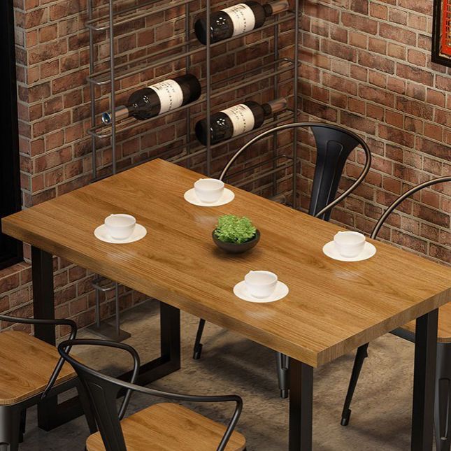 Industrial 1/2/5 Pieces Dining Room Set Solid Wood Top Dining Table Set