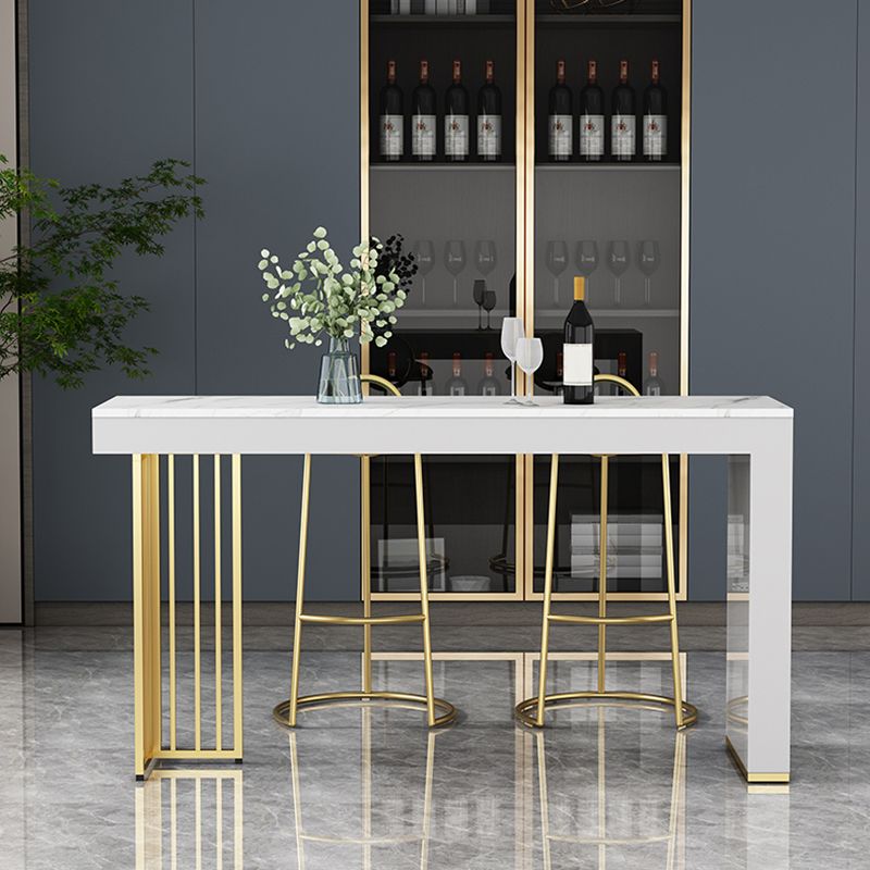 1/3 Pieces Bar Stool and Table Set Faux Marble Contemporary Faux Marble