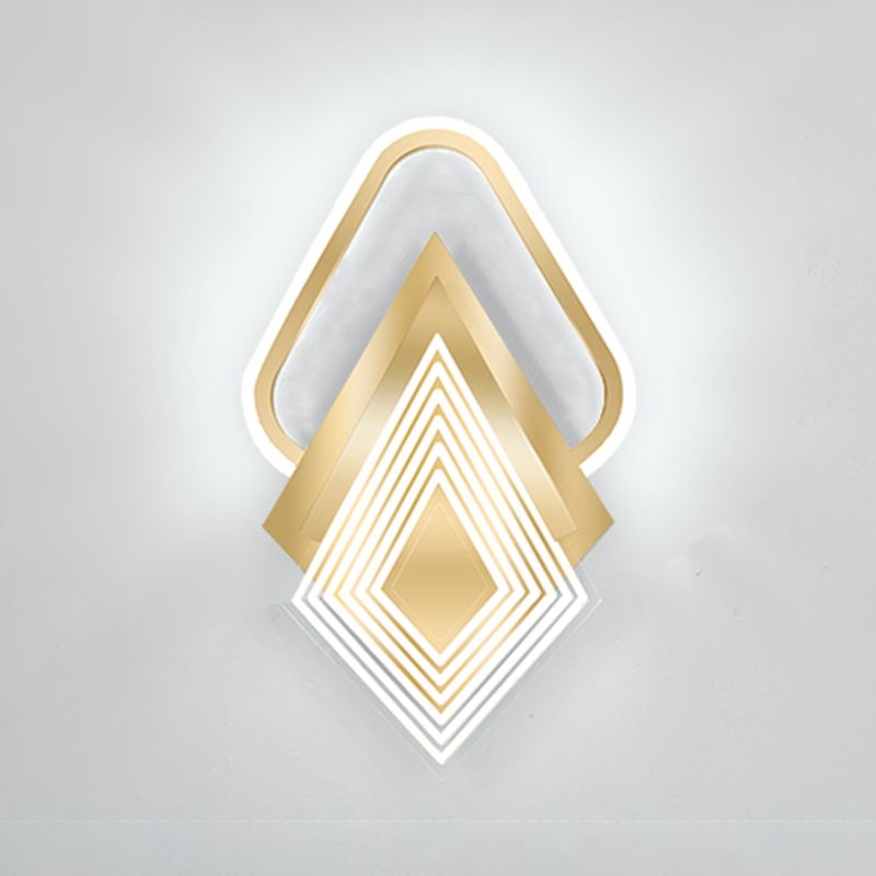Contemporary LED Wall Mount in Black / Gold Metal Geometric Wall Fixture