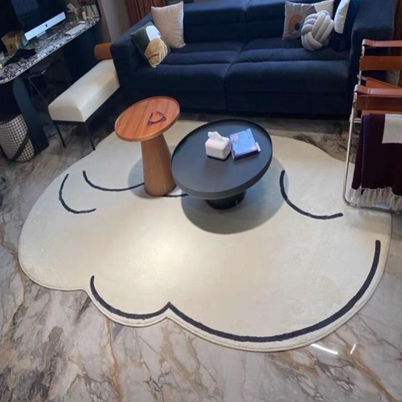 Irregular Cloud Shape Rug Living Room Carpet Polyester Washable Area Rug