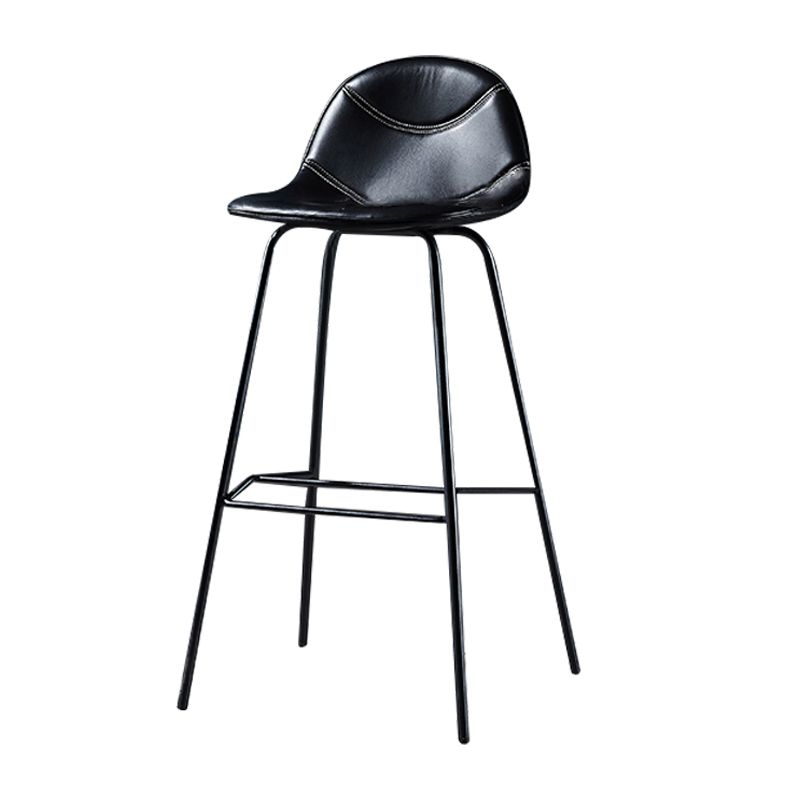 Low Back Bar & Counter Stool Bucket Industrial Quilted Leather Counter Stool