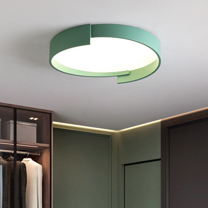 Macaroon Style LED Flush Mount Ceiling Light Northern Europe Simplicity Bedroom Lamp with Frosted Acrylic Lampshade