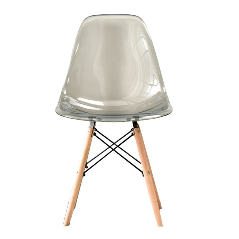 Modern Style Plastic Dining Armless Chair Solid Back Dining SIde Chairs for Home Use