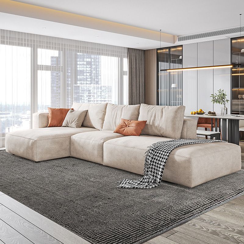 Glam Style Sectional Latex/down Upholstery Filled Faux Leather Sofa