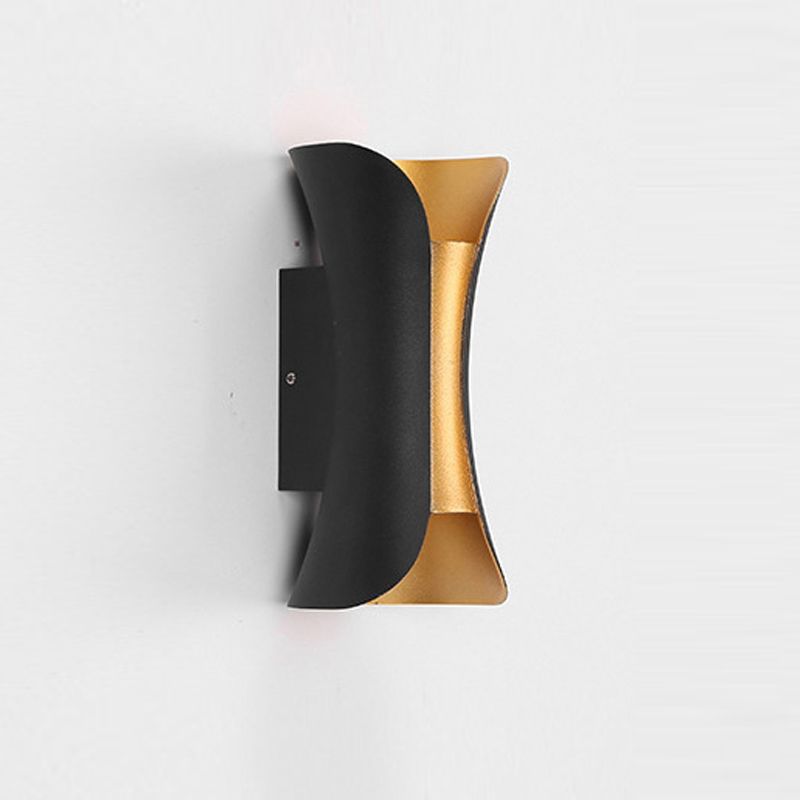 Geometrische Form Metall Wandleuchte moderne Stil 2 Lichter Wandhalterung Licht in Schwarz
