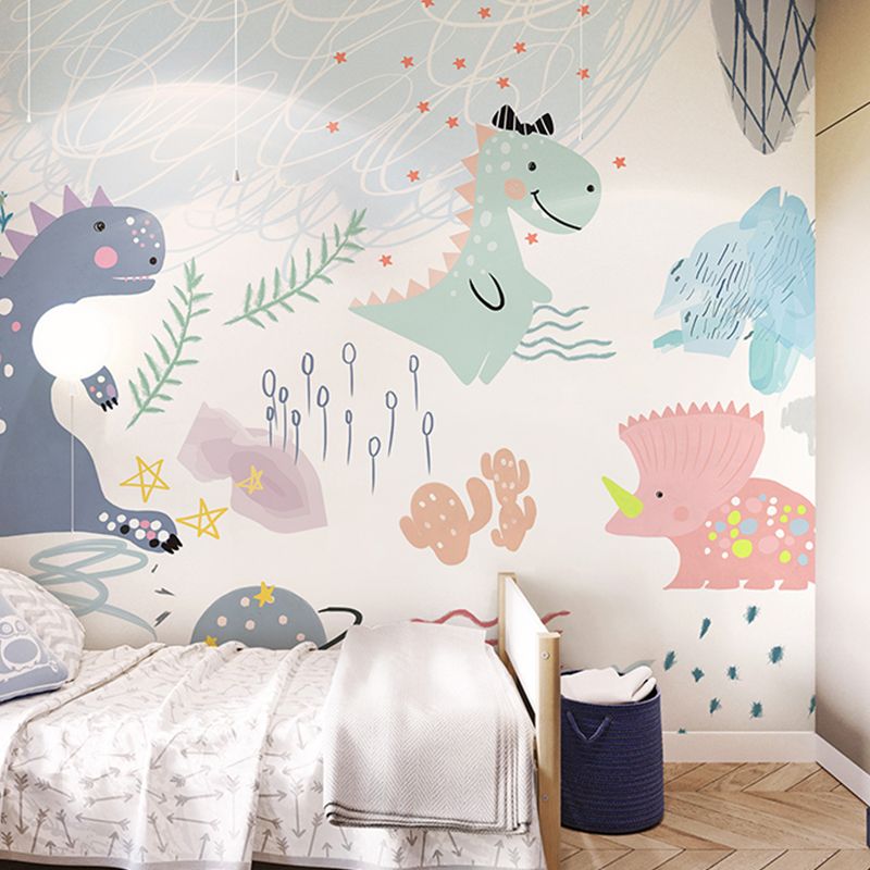 Decorative Cartoon Dinosaur Wall Covering Modern Wall Mural for Kindergarten and Children