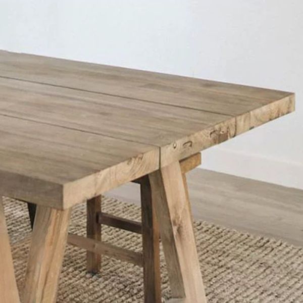 Contemporary Dining Table Rectangle Solid Wood Dinner Table without Chair