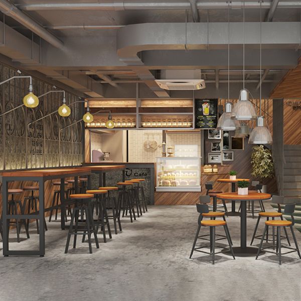 Adjustable Armless Height Stool Industrial Counter Stools with Black Base