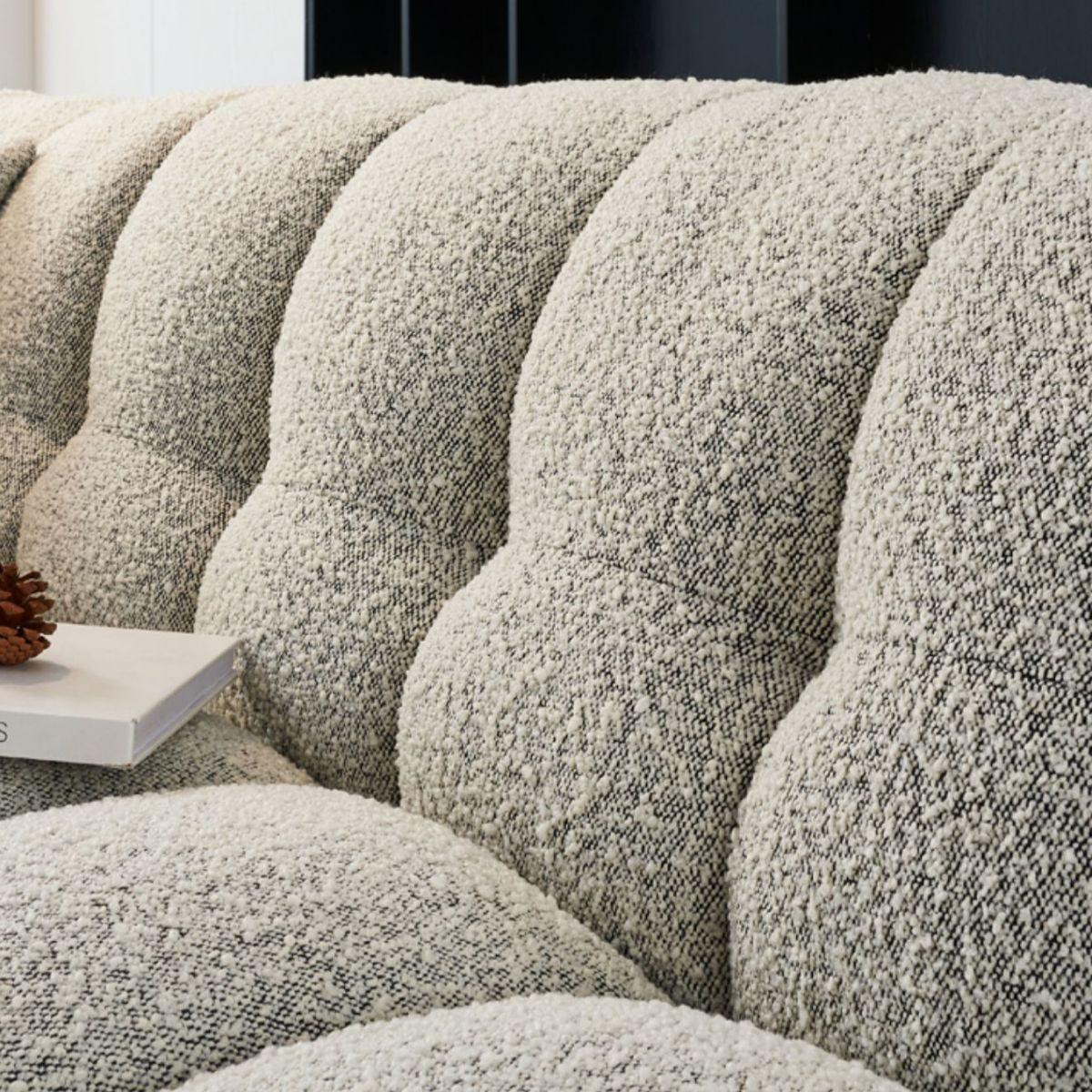 Contemporary Square Arm Tufted Tight Back Sofa Couch for Living Room