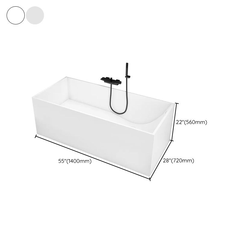 Stone Soaking Bathtub Antique Finish Rectangular Modern Bath Tub