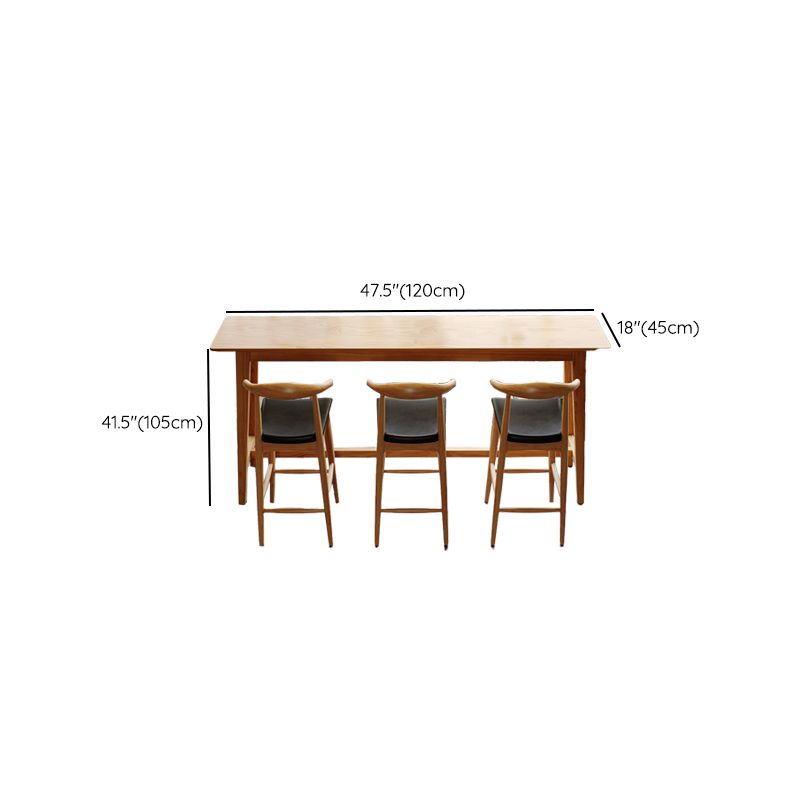 1/4 Pieces Table and Stool Set Modern Solid Wood Pub Dining Set