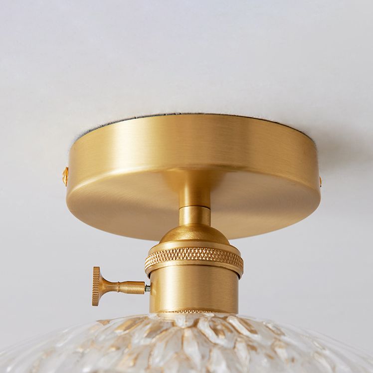 Modern Metal Flush Mount Flower Shape Ceiling Light with Glass Shade for Bedroom