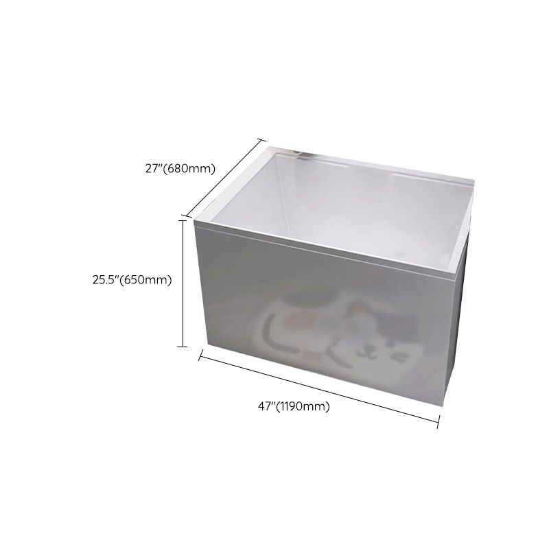 Modern Style Apron Front Bathtub Rectangular Acrylic Bathtub in White