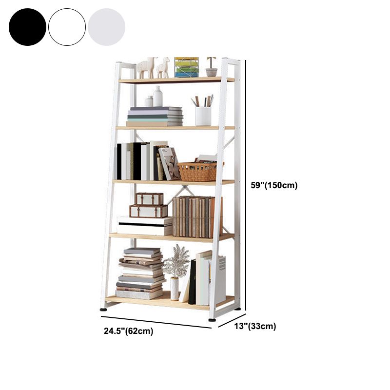 11.8" Wide Ladder Book Shelf Contemporary Style Home Metal Bookshelf