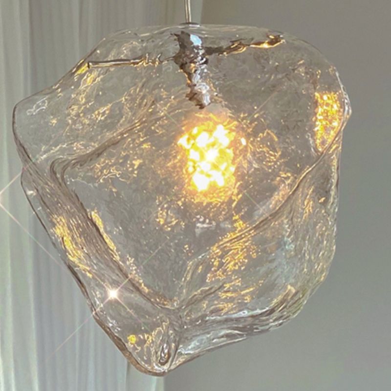 Multi Lights Geometric Cluster Pendant Light Modern Style Glass Down Lighting