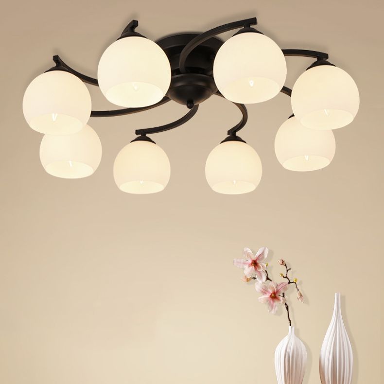 Luxe Amerikaanse stijl Flush Mount plafondlamp Witglas plafondlicht voor thuis