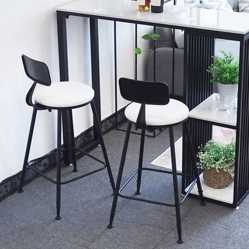 Contemporary Backrest Bar Stools Metal Barstool with Footrest