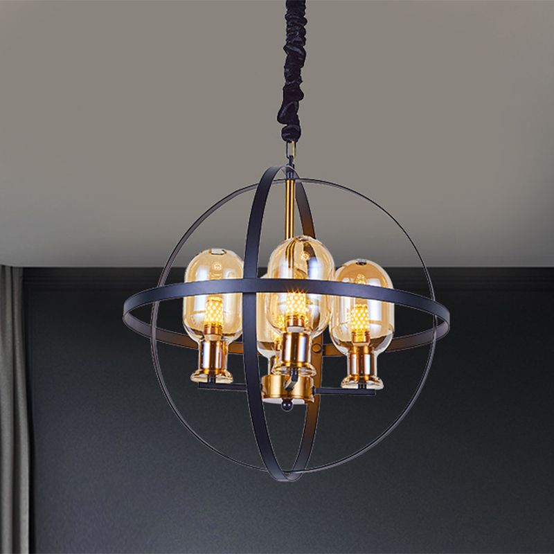Lampadino a ciondolo Ellisse Amber Ellipse Contemporaneo Lampada a sospensione o-o-o-o-oro con design del telaio di sfera