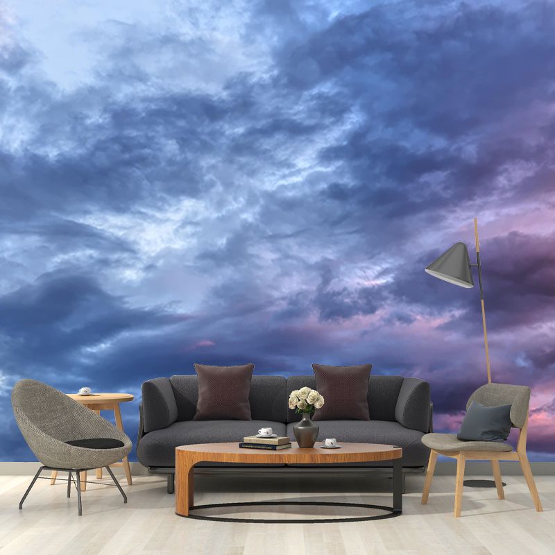 Cloudy Sky Resistant Mural Wallpaper Sky Landscapes Pattern for Home Decor