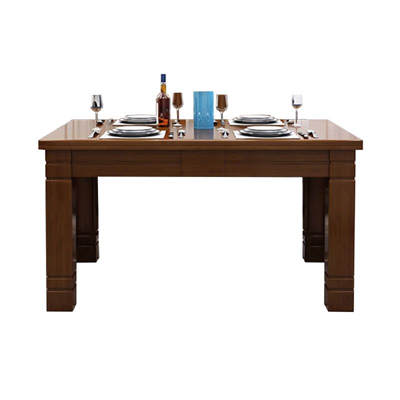 Dining Room Dinner Kitchen Table Rubberwood Rectangle Dining Table