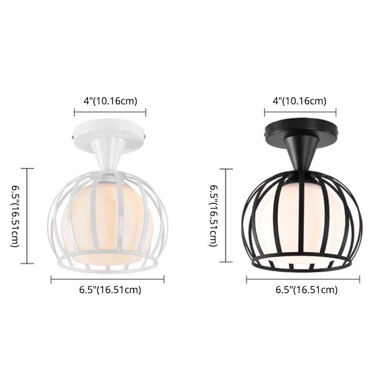 Metalen bol frame semi spoelplafondlicht moderne eenvoud stijl verlichting lamp voor slaapkamer gangpad
