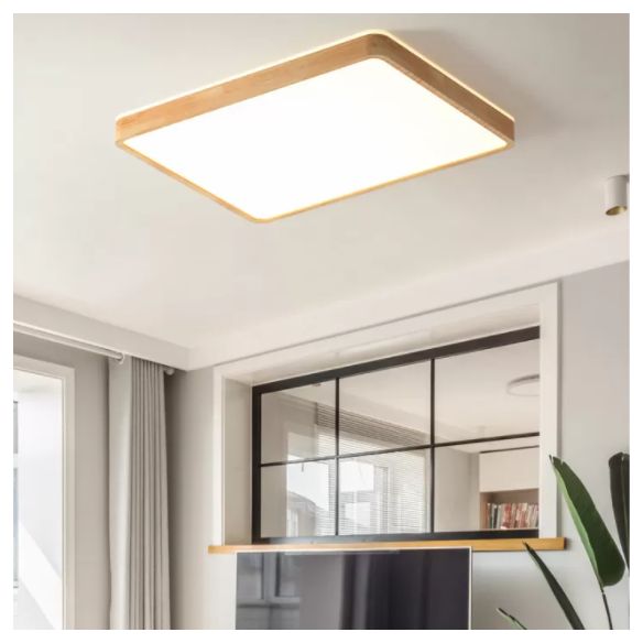 Bois Couleur Voyant Réel Ceiling Light in Modern Concise Style Plafond Fixture avec Shade Acrylique