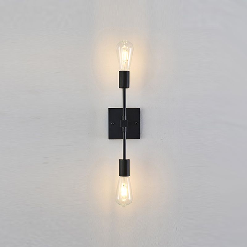 Nordic Style Metal Wall Light Minimalist 2 Lights Wall Sconce for Bedroom