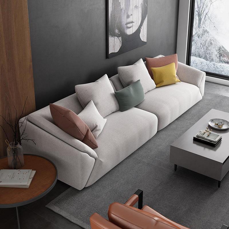 Modernism Tuxedo Arm Sofa Stain Resistant Fabric Sofa in Gray