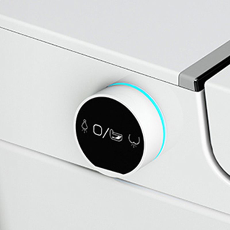 Contemporary White Flush Toilet Heated Seat Included Toilet Bowl for Washroom