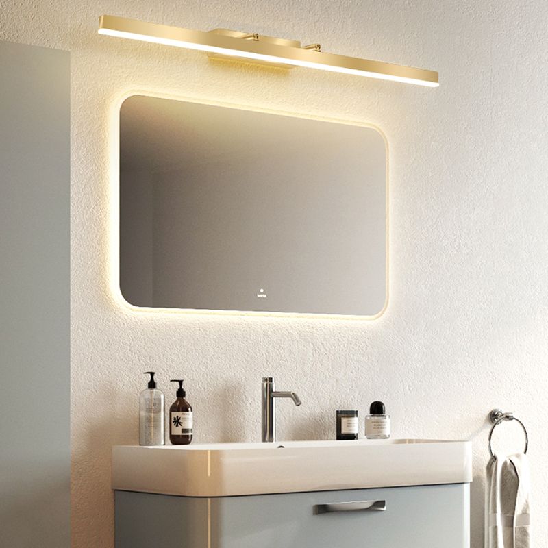 Light Luxury Style Metal Vanity Mirror Light Rectangle Led Vanity Lamp for Shower Room