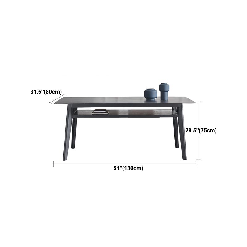 Modern Sintered Stone Top Dining Set Rectangle 1/2/5/7 Pieces Wooden Dining Room Table Set