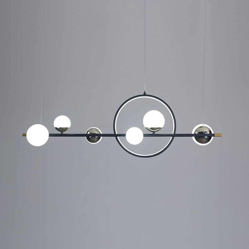Spherical Shape Island Pendants Contemporary Metal 7 Light Light Hanging Lights
