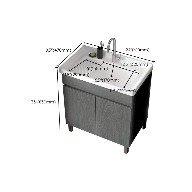 Ceramic Bathroom Vanity Cabinet Modern 32.6" H Bathroom Vanity Set for Balcony
