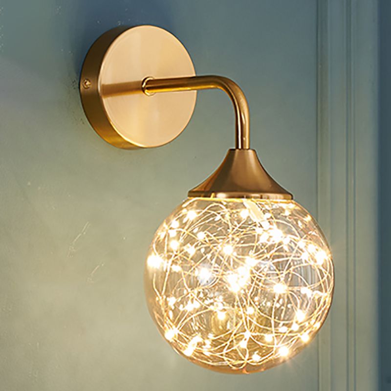 Forma de la bola de vidrio Luz de pared Moder Modern de 1 luz Luz de la pared de la pared de la pared