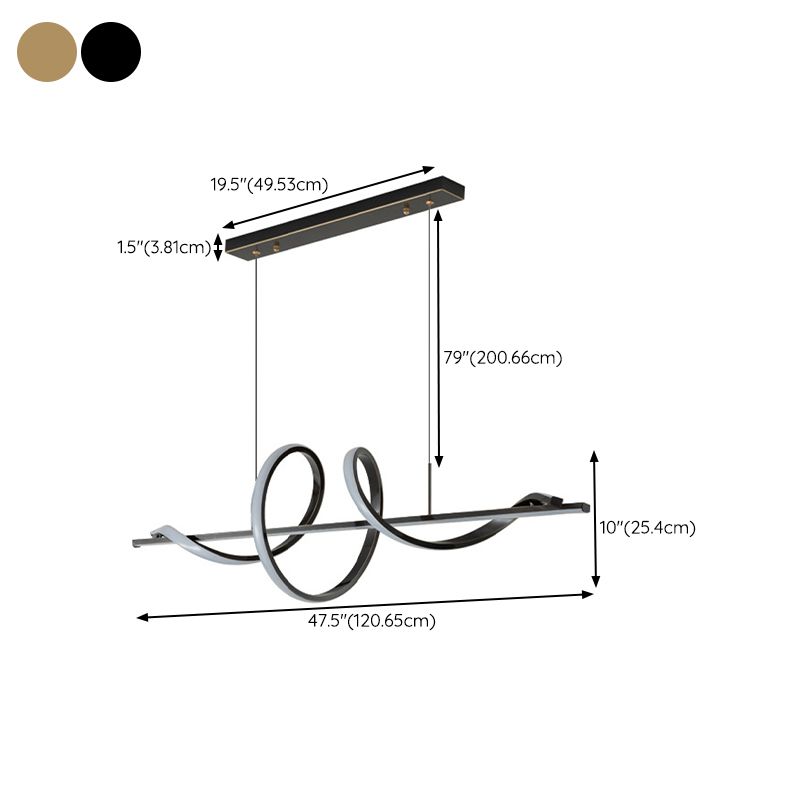2-Light Geometric Island Pendant Lighting Modern Metal Island Light Fixtures