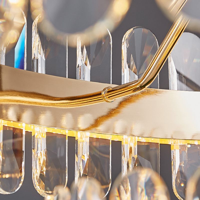 Black Linear Island Lightier Light MODERN MODERNY LED Crystal Crystal lampadario