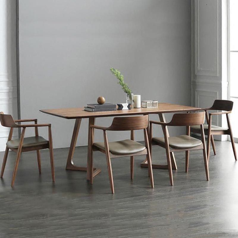 Modern 1/5 Pieces Dining Set Rectangle Wood Dining Table for Living Room Kitchen